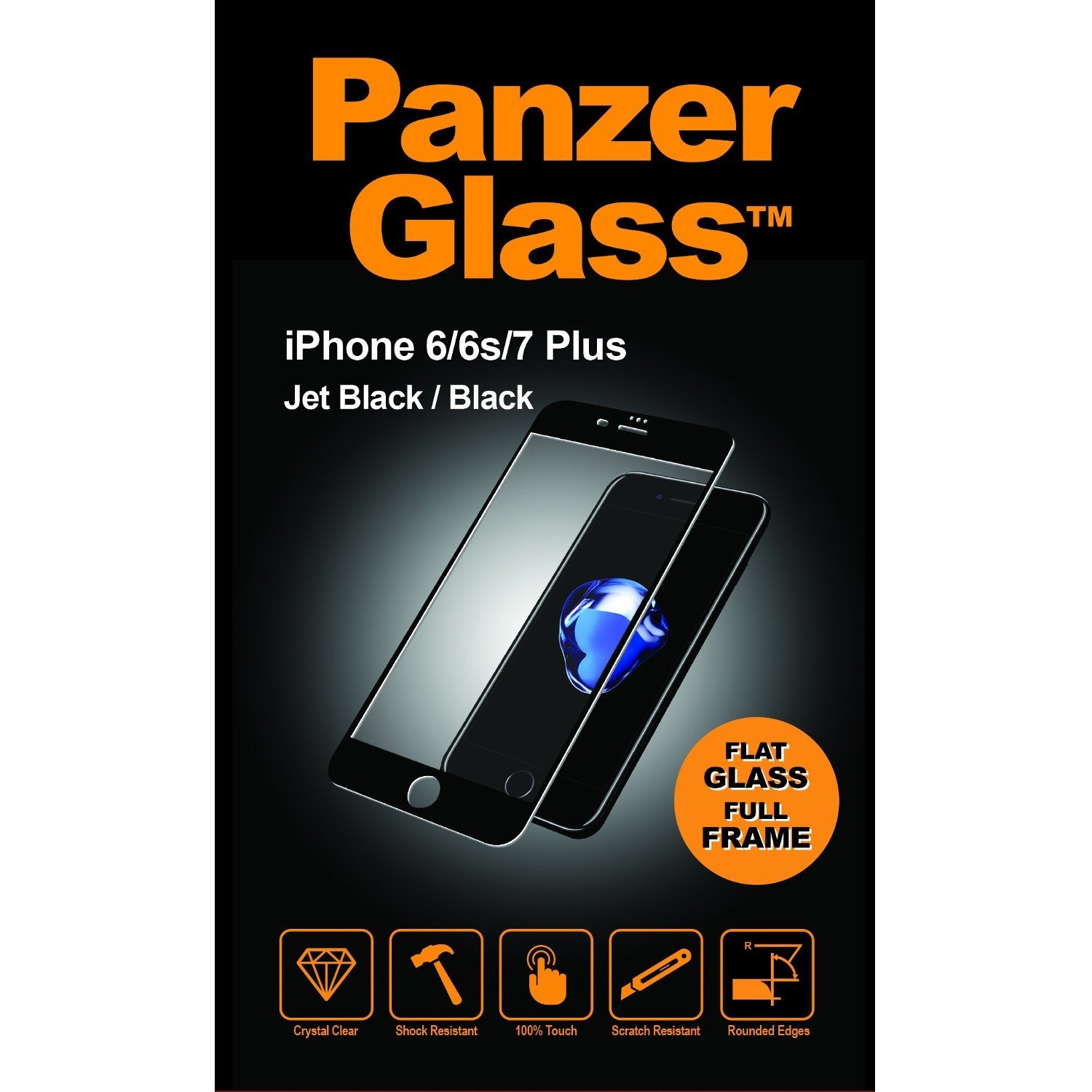 PanzerGlass Tempered Glass Screen Protector - Jet Black, Crystal Clear