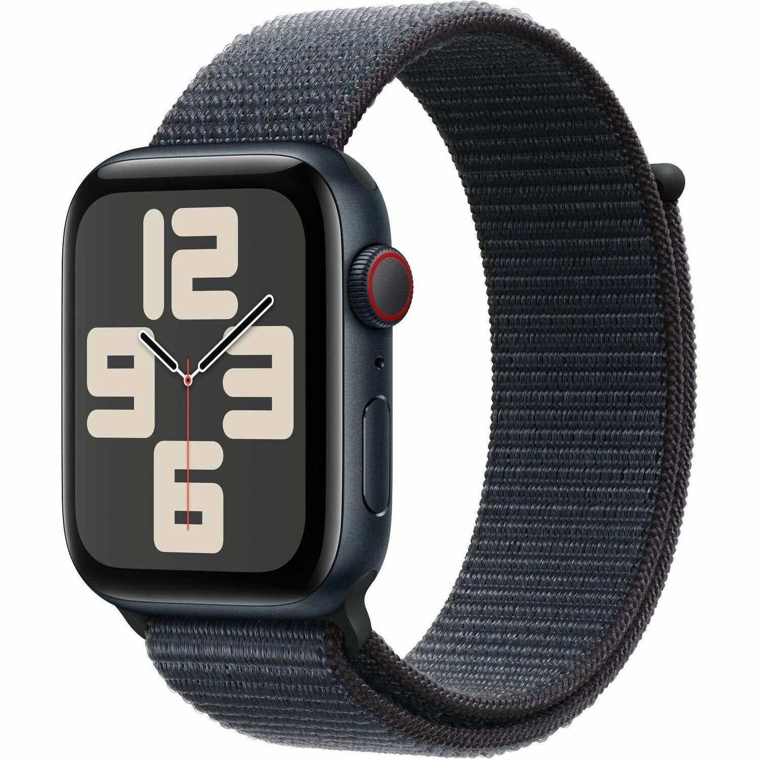 Apple Watch SE Smart Watch - 44 mm Case Height - 38 mm Case Width - Midnight Case Color - Ink Band Color - Aluminium Case Material - Wireless LAN - LTE, UMTS