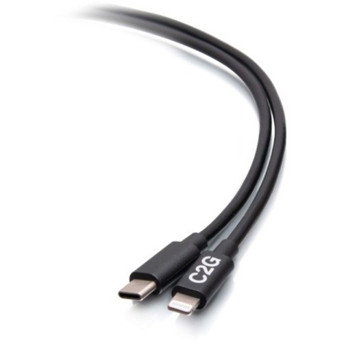 C2G 10ft USB-C Male to Lightning Male Sync and Charging Cable - Black