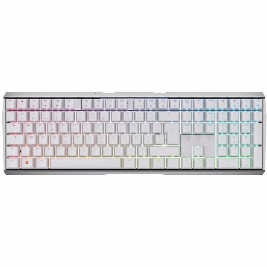 CHERRY MX 3.0S Gaming Keyboard - Wireless Connectivity - USB Type A Interface - RGB LED - French - White