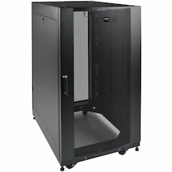 Eaton Tripp Lite Series 25U SmartRack Shallow-Depth Half-Height Rack Enclosure, Doors, Side Panels, Heavy-Duty Casters
