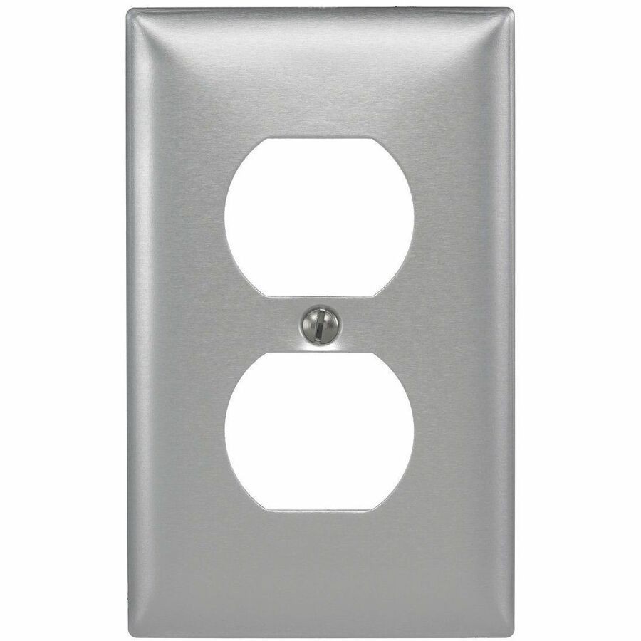 Hubbell Wallplate 1-G, 1 Dup Opening, Alum
