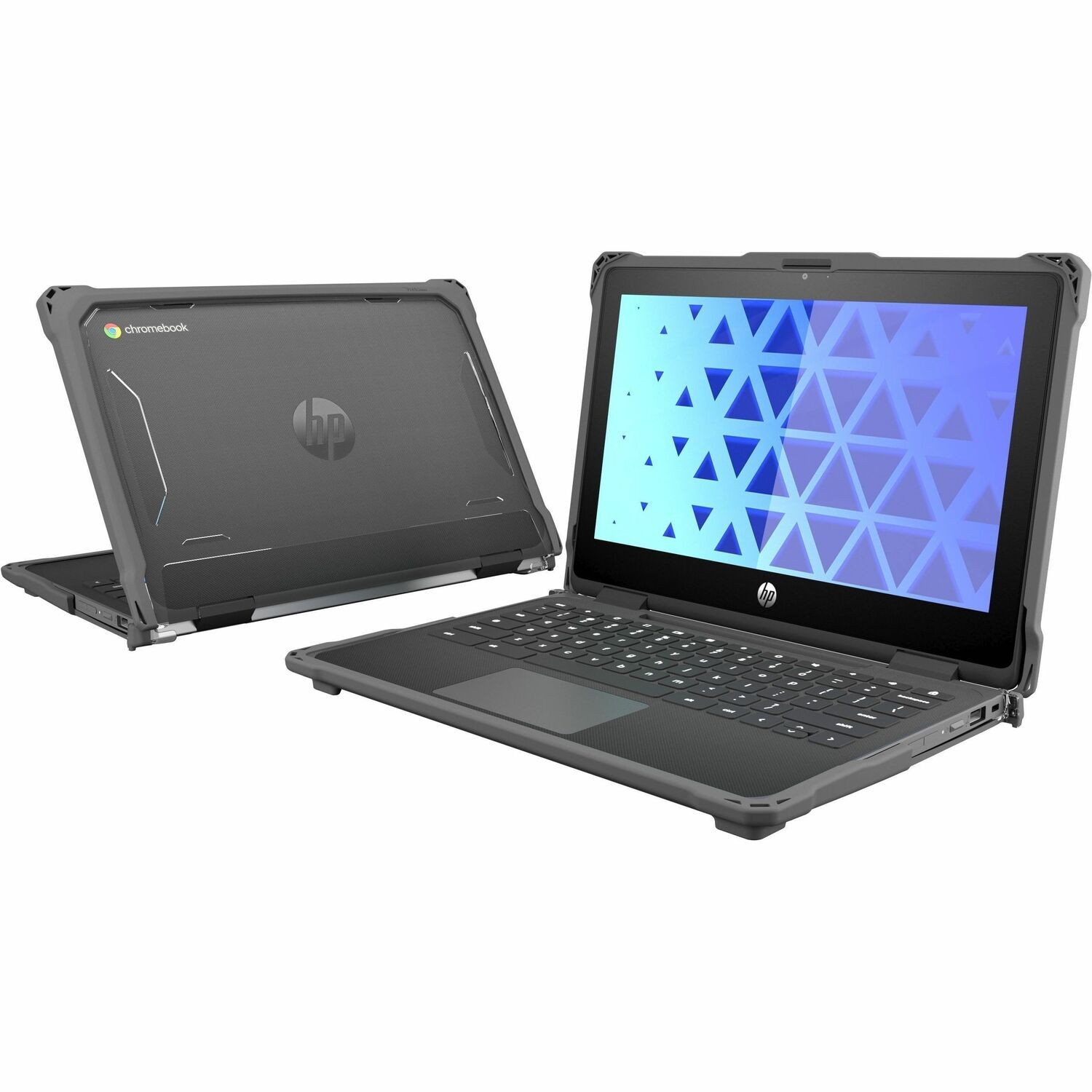MAXCases Extreme Shell-F3 Slide Chromebook Case for HP Fortis G1m Chromebook 11.6" "Flip 2:1" (MediaTek Processor) (Gray/Slide-On Top, PC/TPU Bottom)