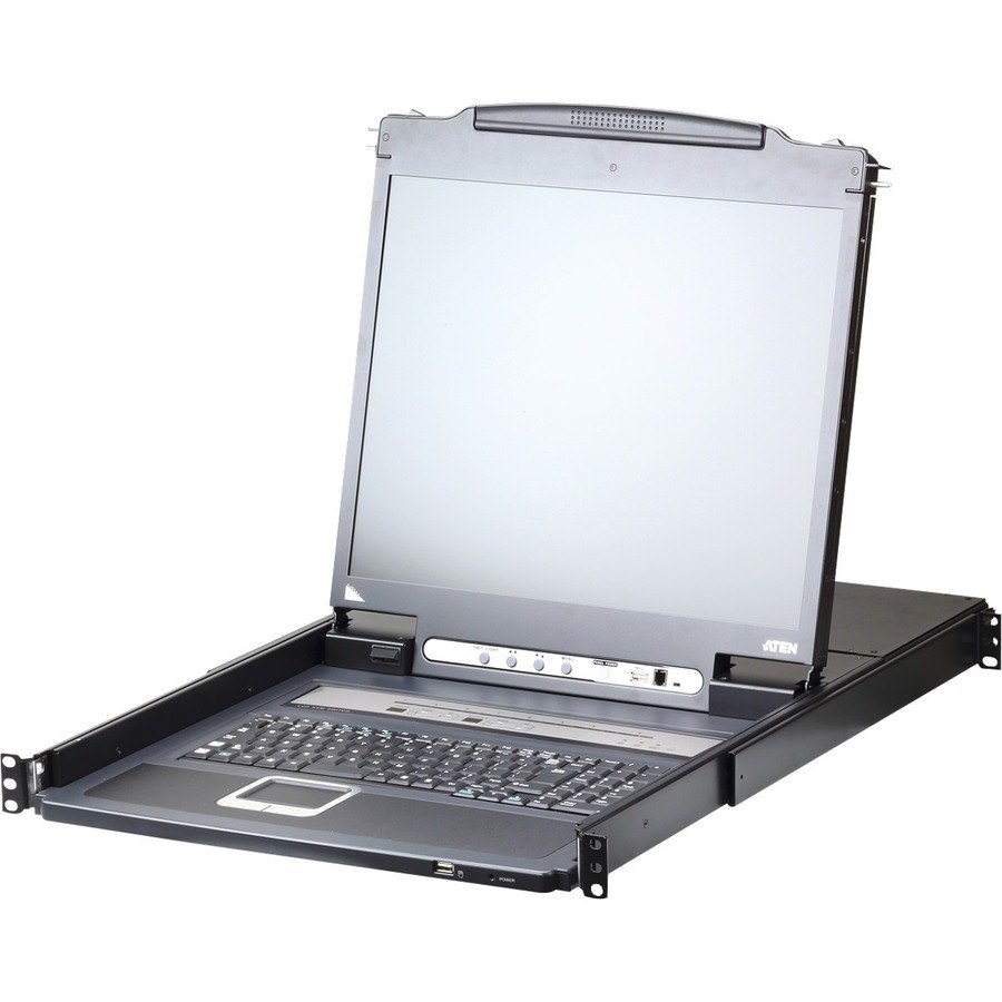 ATEN Slideaway CL5716IM LCD Rack Console with Digital KVM Switch - Metal, Plastic