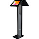 CTA Digital Customizable Dual Enclosure Locking Floor Stand Kiosk with Graphic Card Slot for Branding for 10.2" iPad 7th/ 8th/ 9th Gen & More (Black)