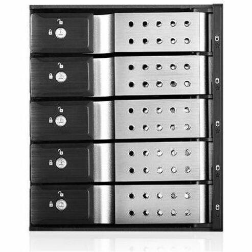 iStarUSA BPN-DE350SS Drive Enclosure for 5.25" SAS-2, SATA/600 - SATA Host Interface - Silver, Black