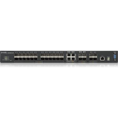 ZYXEL XGS4600-32F-DC 24-port Gigabit SFP L3 Managed Aggregation Switch with 4 SFP+ 10G Uplinks and 4 10G Combo (SFP+/RJ-45) Ports (DC Power Version)