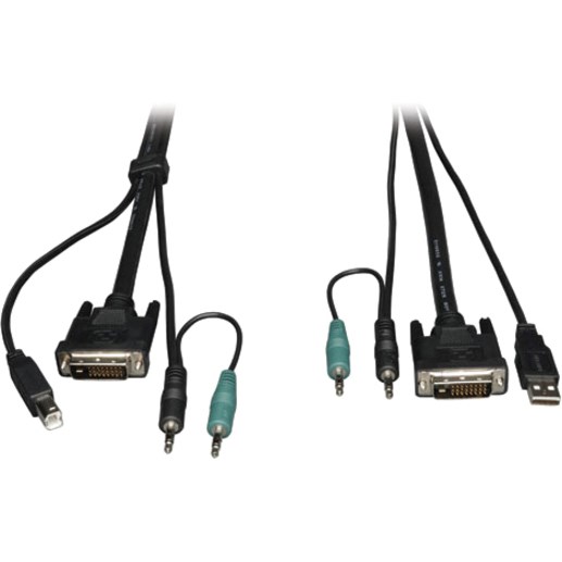 Eaton Tripp Lite Series DVI / USB / Audio KVM Cable Kit, 15 ft. (4.57 m)