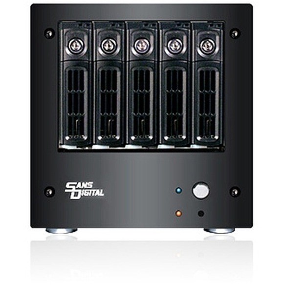 Sans Digital AccuNAS AN5L+B - NAS + iSCSI 5 Bay 64bit Network Storage Server Tower (Black)