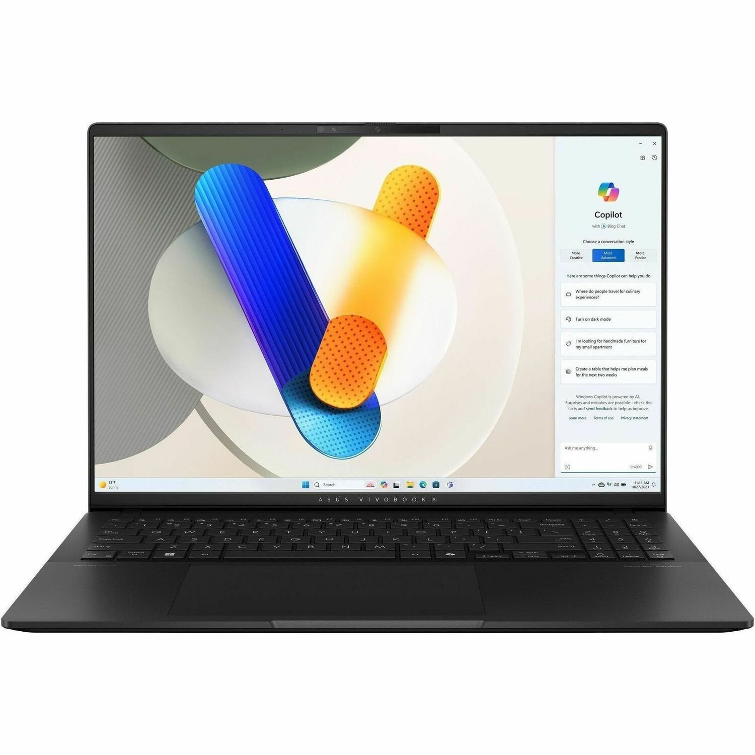Asus Vivobook S 16 M5606 M5606KA-DS76 16" Copilot+ PC Notebook - 3K - AMD Ryzen AI 7 350 - 16 GB - 1 TB SSD - Neutral Black