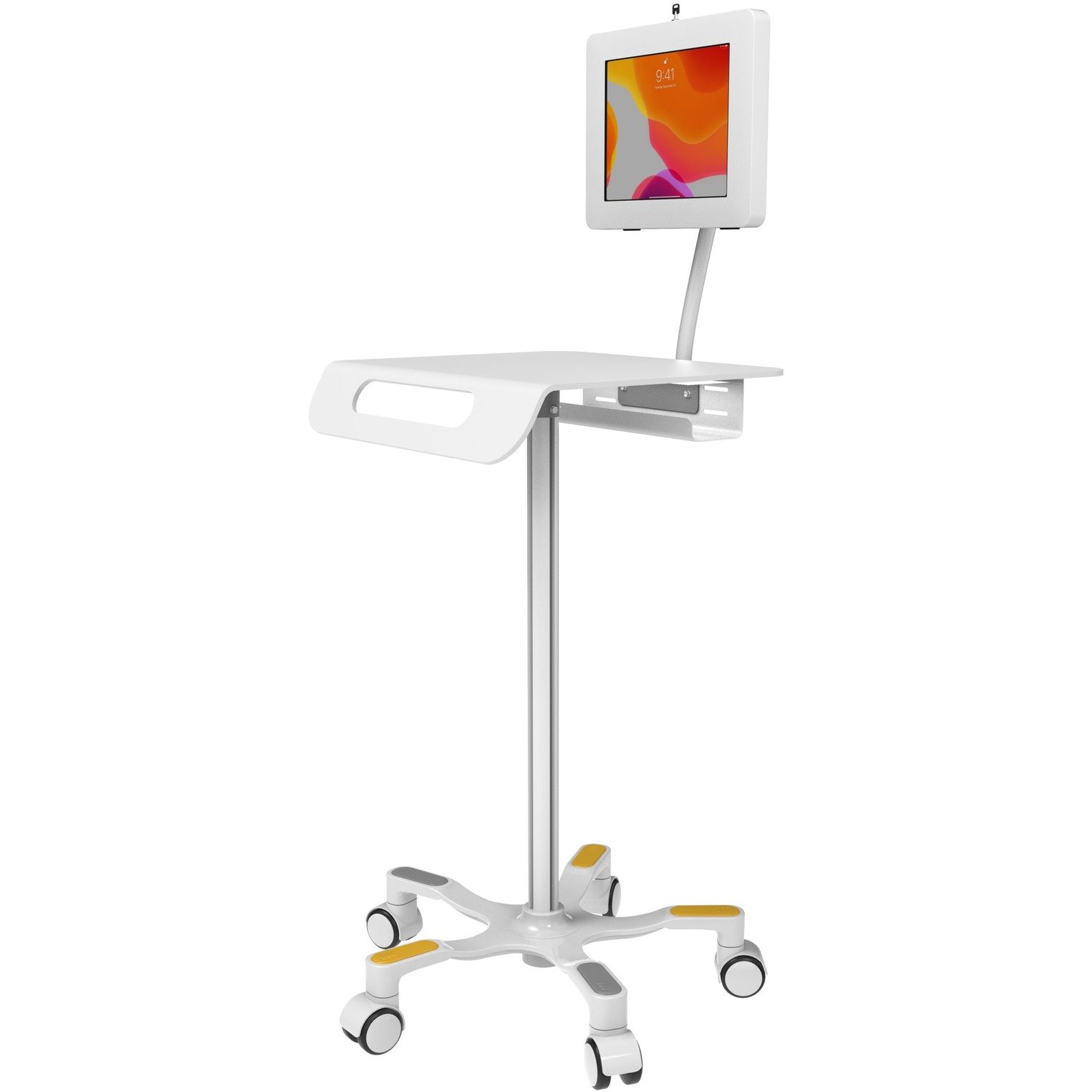 CTA Digital Medical Grade Anti-Microbial VESA Floor Stand with Universal Security Enclosure