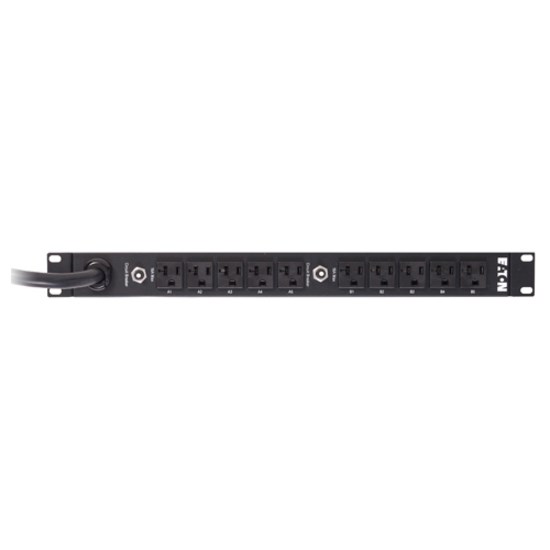 Eaton Basic rack PDU, 1U, L5-30P input, 2.88 kW max, 100-127V, 24A, 10 ft cord, Single-phase, Outlets: (10) 5-20R