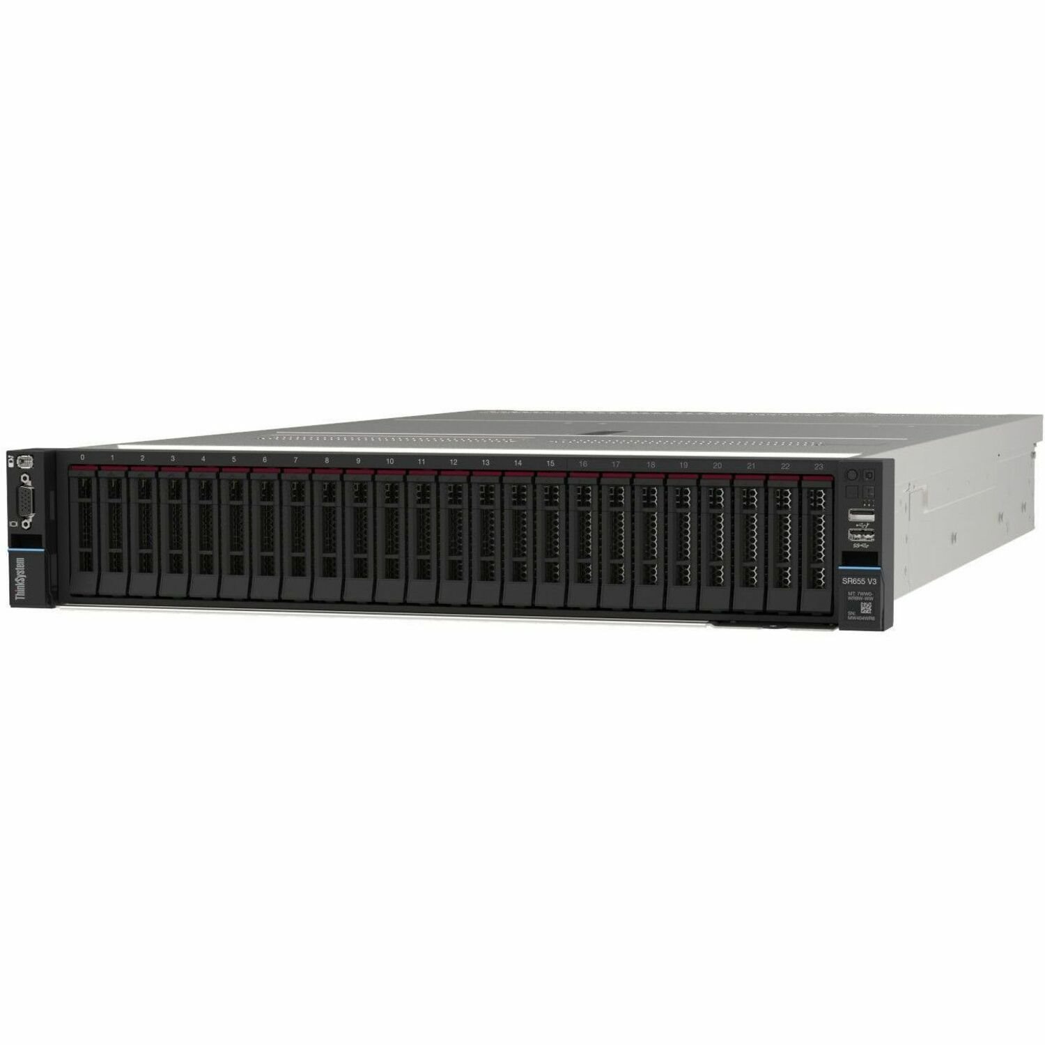 Lenovo ThinkSystem SR655 V3 7D9EA010AU 2U Rack Server - 1 x AMD EPYC 9124 3 GHz - 32 GB RAM - 12Gb/s SAS, Serial ATA Controller