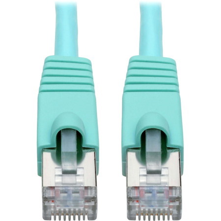 Eaton Tripp Lite Series Cat6a 10G Snagless Shielded STP Ethernet Cable (RJ45 M/M), PoE, Aqua, 3 ft. (0.91 m)