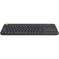 Logitech K400 Plus Keyboard - Wireless Connectivity - USB Interface - TouchPad - Dutch - QWERTY Layout - Black