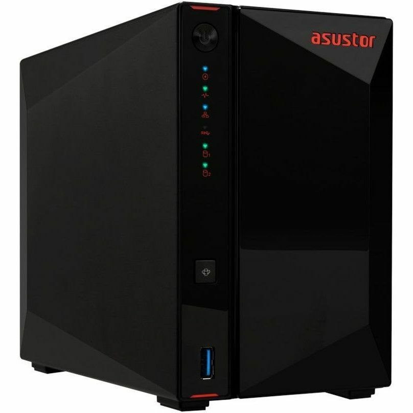 Asustor AS5402T, 2 Bay NAS, Intel Quad-Core 2.0GHz CPU, 4X M.2 NVMe SSD Slots, 2x2.5GbE Ports, 4GB DDR4 RAM, for Gaming and Live Stream, Network Attached Storage(Diskless)