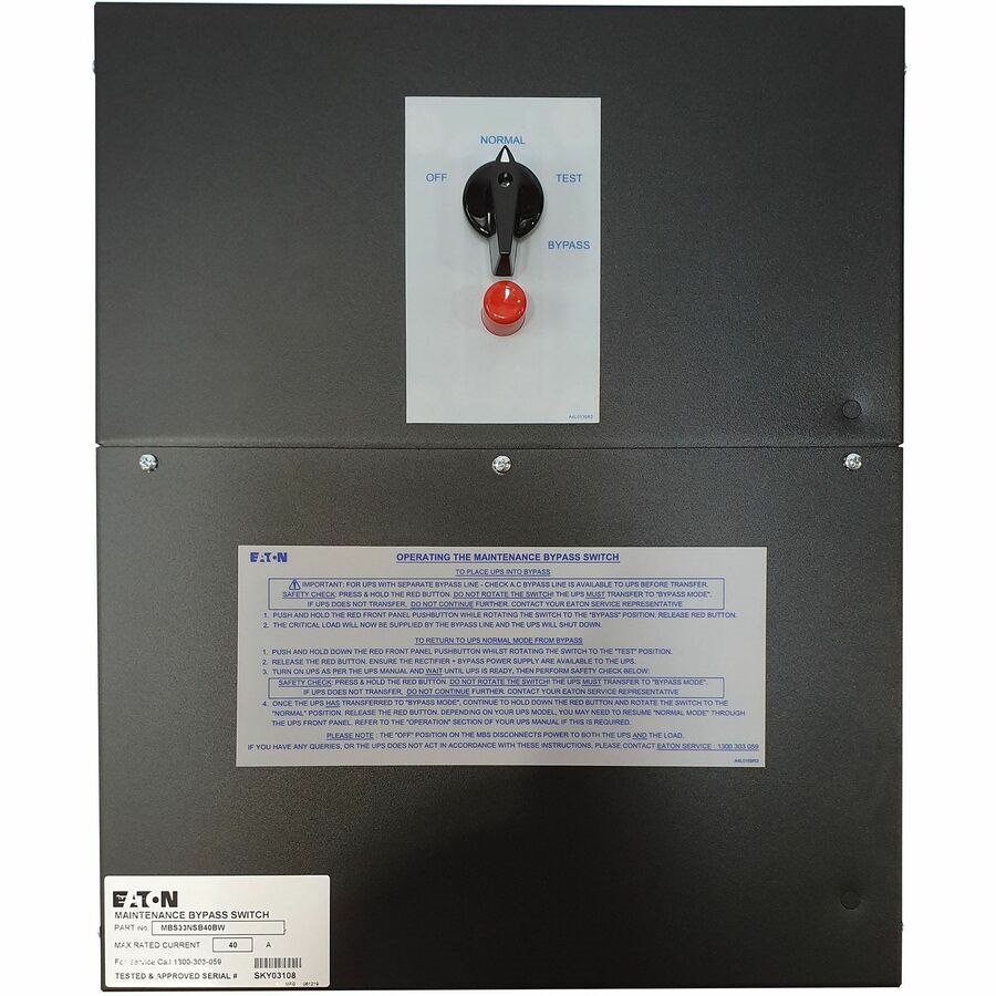 Eaton Hotswap MBP Maintenance Bypass Enclosure Wraparound Single Input