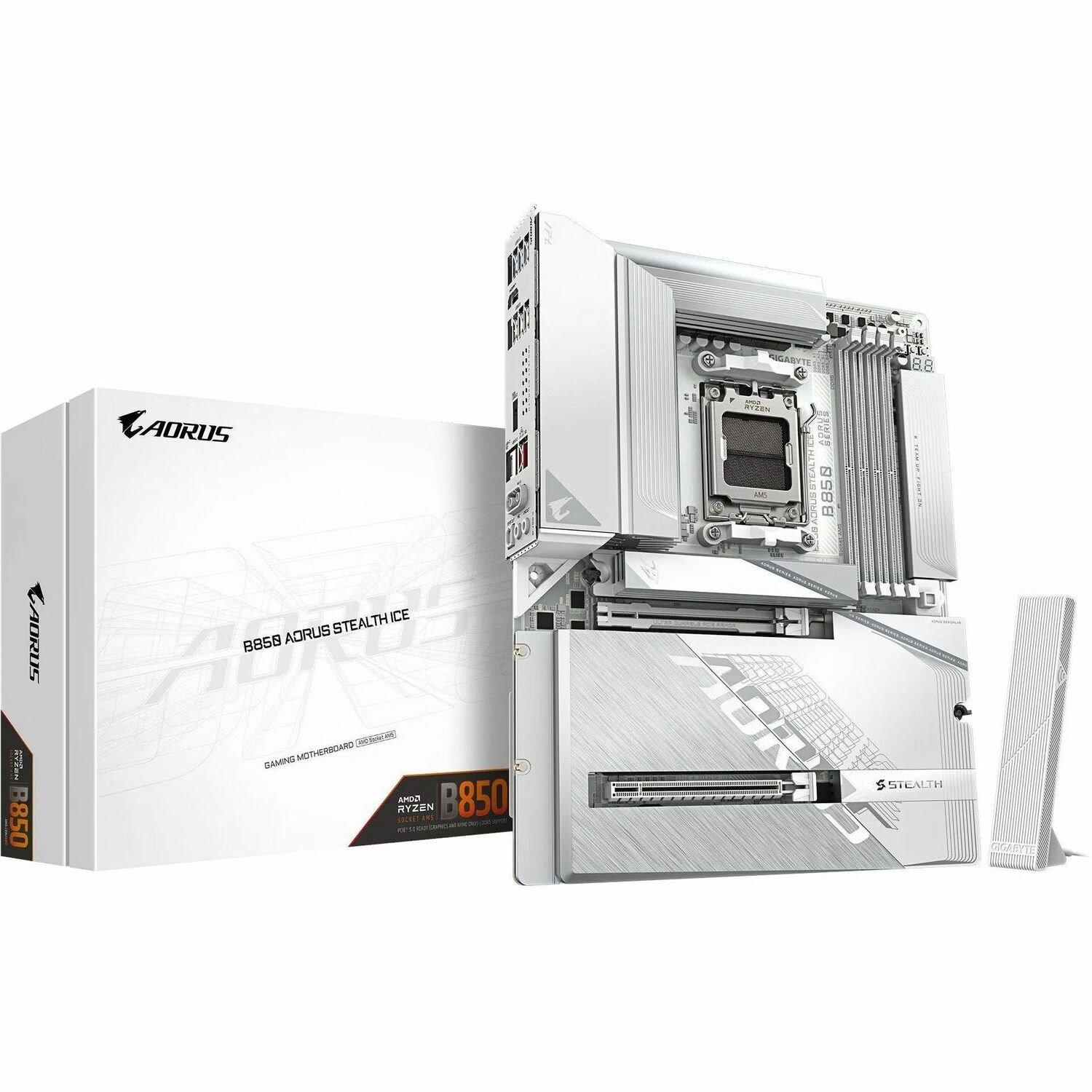 Aorus STEALTH B850 A STEALTH ICE Gaming Desktop Motherboard - AMD B850 Chipset - Socket AM5 - ATX