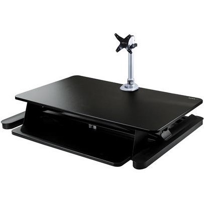 StarTech.com Sit-Stand Desk Converter with Monitor Arm - 35" Wide - Height Adjustable Standing Desk Solution - Arm for up to 30" Monitor