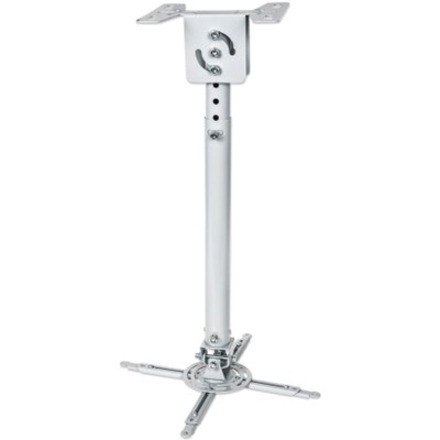 Projector Mount, Ceiling, Universal, Tilt & Swivel, Height Range: 57 to 82cm, Max 20kg, Silver, Lifetime Warranty