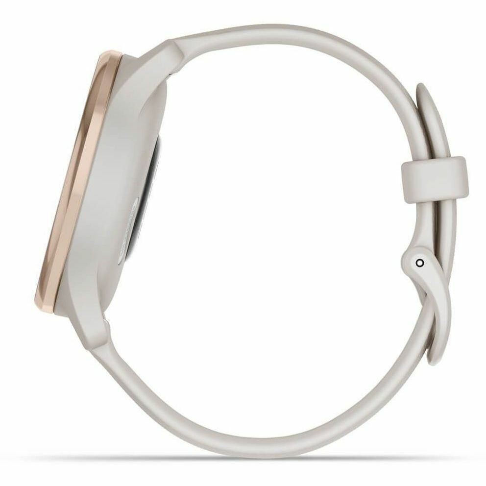 Garmin v&iacute;vomove Trend Smart Watch - 40 mm Case Height - 40 mm Case Width - Peach Gold, Ivory Case Color - Ivory Band Color - Stainless Steel Body Material - Fiber Reinforced Polymer Case Material - Silicone Band Material