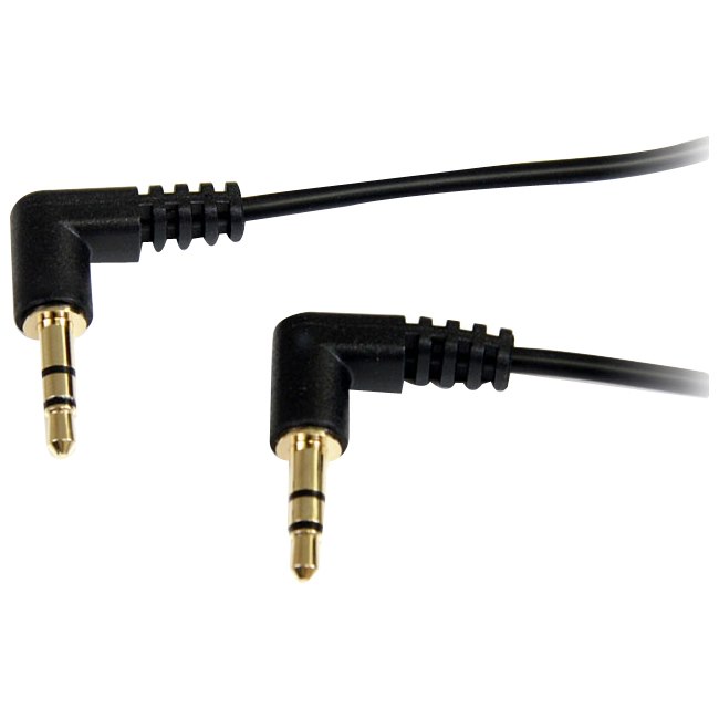 StarTech.com 1 ft Slim 3.5mm Right Angle Stereo Audio Cable - M/M