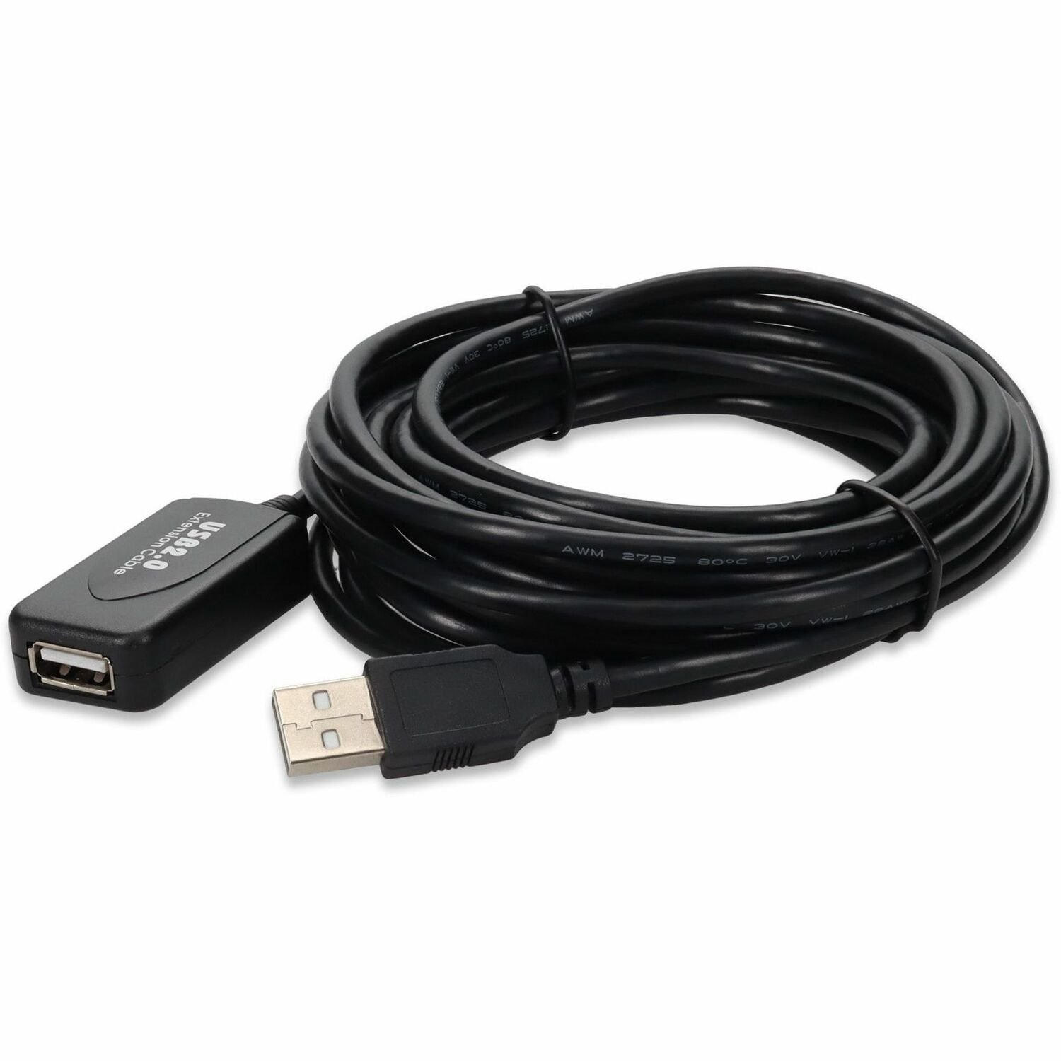 AddOn 15ft Active USB A 2.0 Male to Female Black Cable