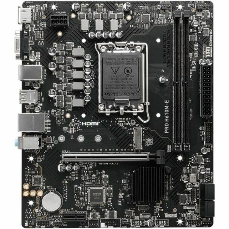 MSI H610M-E Gaming Desktop Motherboard - Intel H610 Chipset - Socket LGA-1700 - Micro ATX