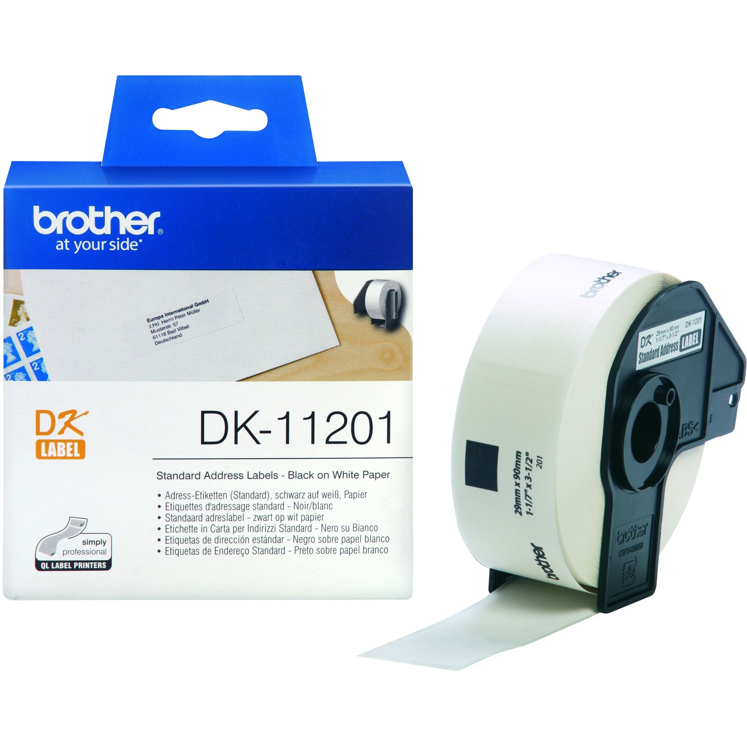 Brother WHITE STANDARD ADDRESS LABELS, 29MM X 90MM 400 LABELS PER ROLL Brother White Standa