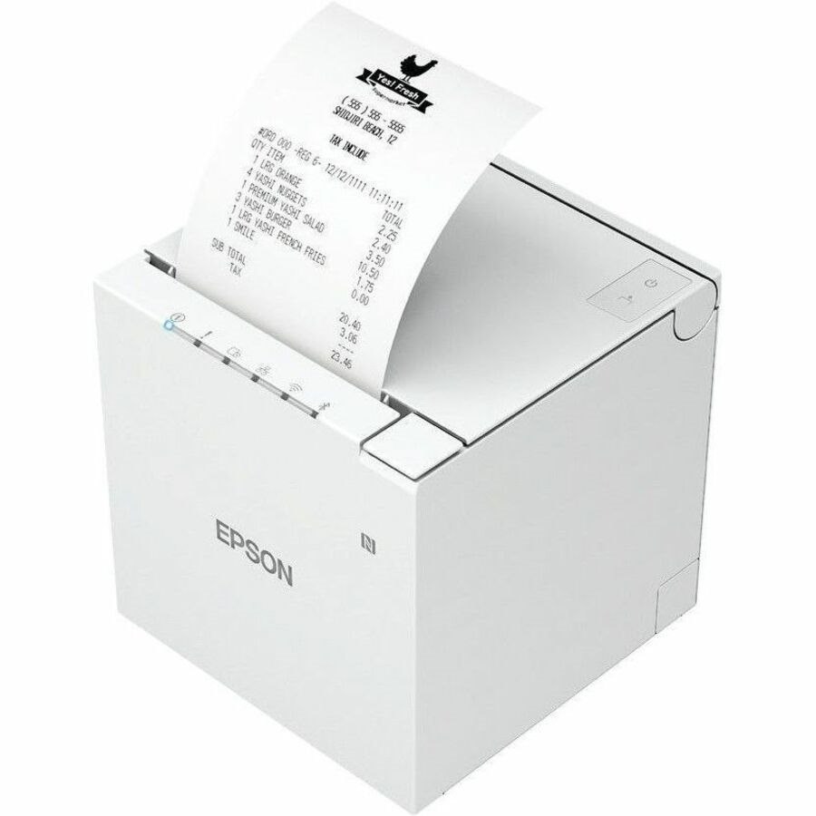 Epson TM-m30III-201 Mobile POS Direct Thermal Printer - Monochrome - Receipt Print - Fast Ethernet - USB - With Cutter - White