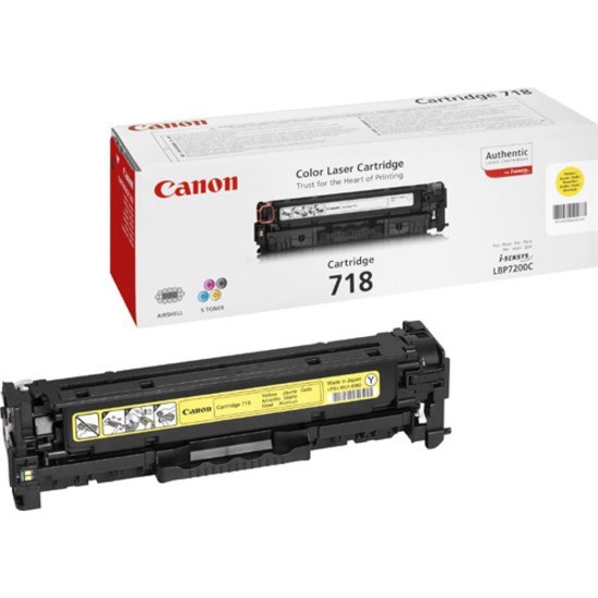 Canon 718 Original Laser Toner Cartridge - Yellow Pack