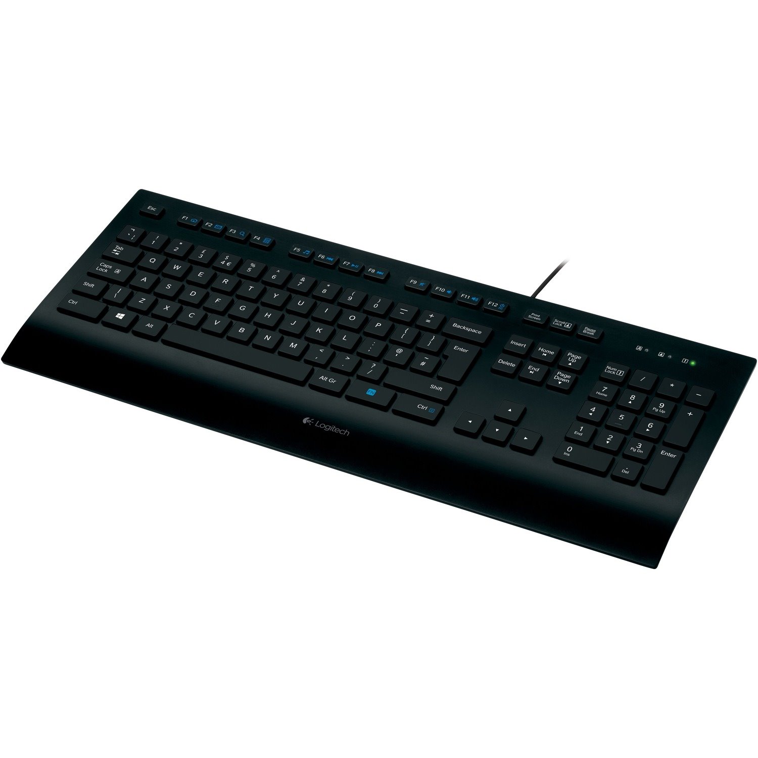 Logitech K280e Keyboard - Cable Connectivity - USB 2.0 Interface - Black
