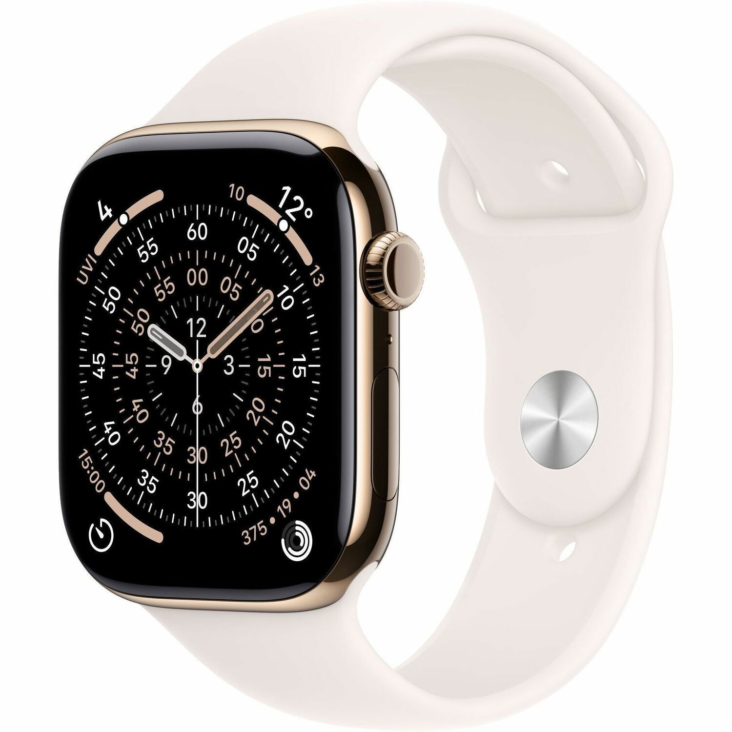 Apple Watch Series 11 (GPS + Cellular) - 46 MM - Gold Titanium - Smart Watch With Sport Band - Fluoroelastomer - Light Blush - Band Size: M/L - 64 GB - Lte, Wi-Fi 4, Uwb, Bluetooth - 5G - 43.1 G