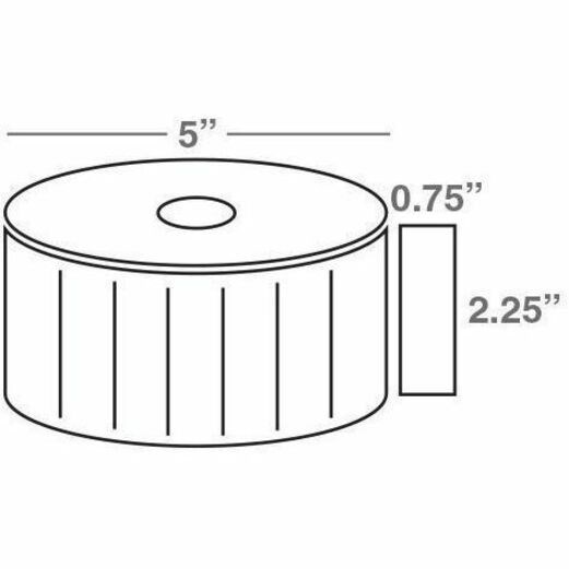 Wasp 2.25" x .75" Direct Thermal labels, 12 rolls, 1900 per roll