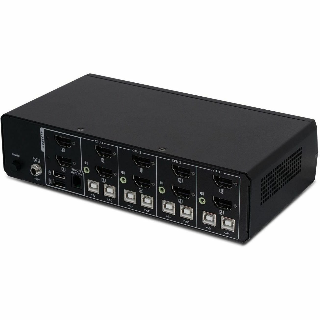 IOGEAR 4-Port Dual View True Universal (DP/HDMI) Secure KVM Switch w/Audio and CAC Support