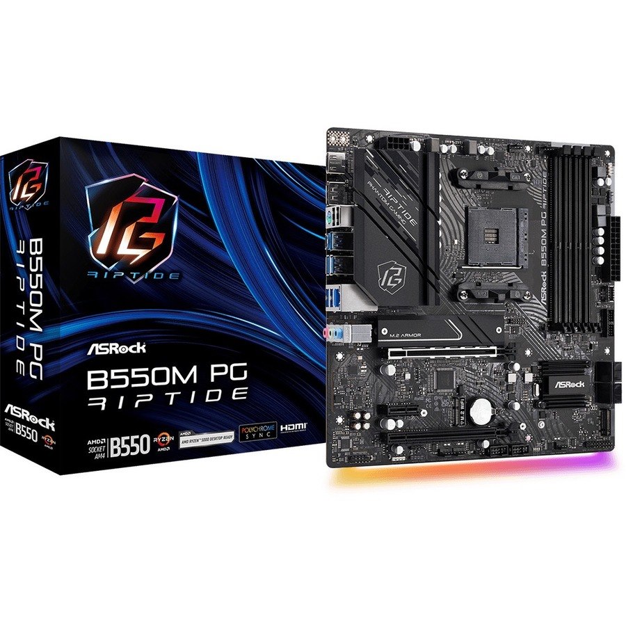 ASRock B550M PG Riptide Desktop Motherboard - AMD B550 Chipset - Socket AM4 - Micro ATX