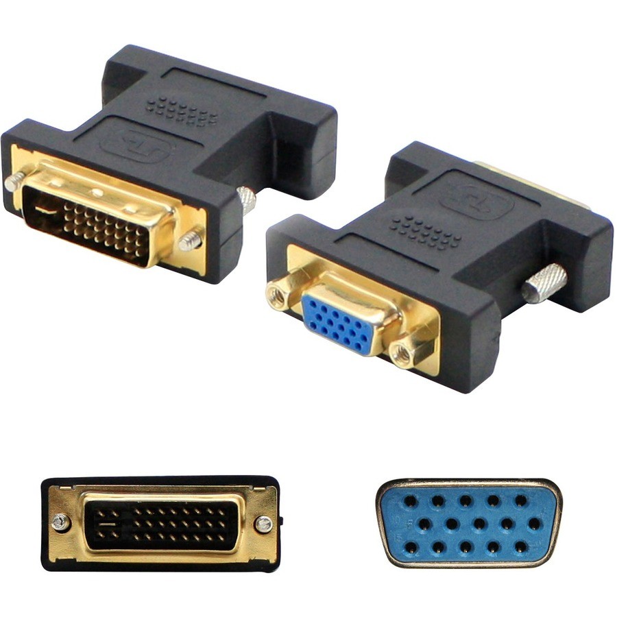 AddOn 5-Pack of DVI-I (29 pin) Male to VGA Female Black Adapters For Resolution Up to 1920x1200 (WUXGA)