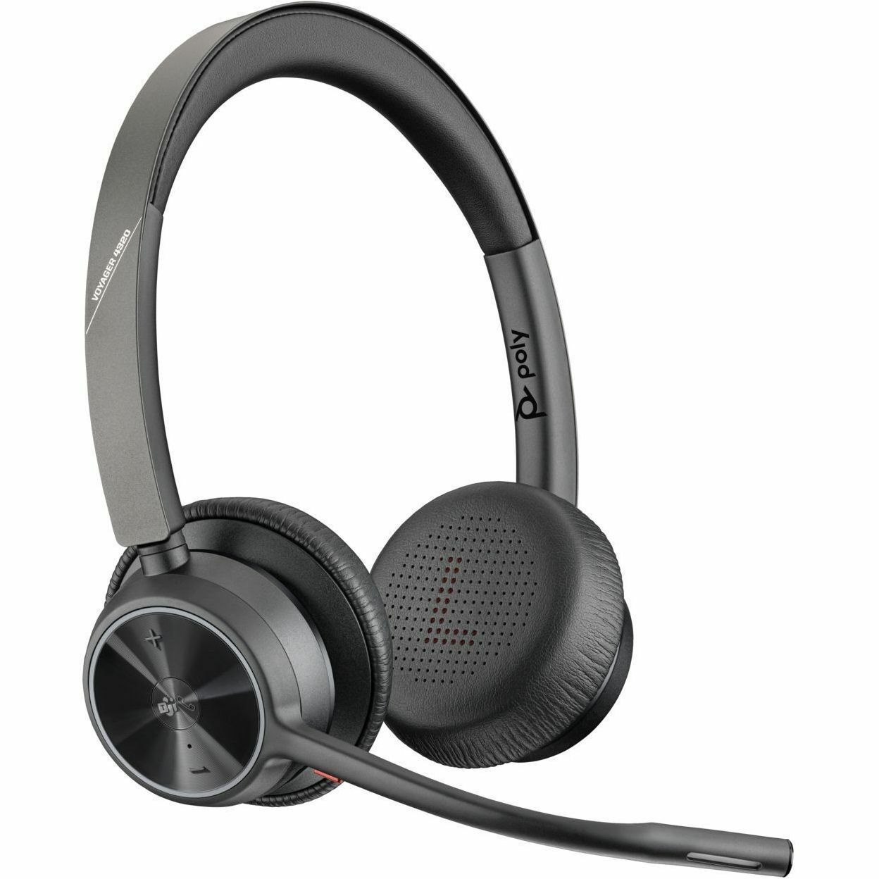 Poly Voyager 4300 UC 4320 Bedraad/draadloos Over het hoofd, Op het oor Stereo Headset - Zwart