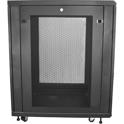 StarTech.com 18U 19" Server Rack Cabinet 4 Post Adjustable Depth 2-30" w/Casters/Cable Management/1U Shelf, Locking Doors and Side Panels