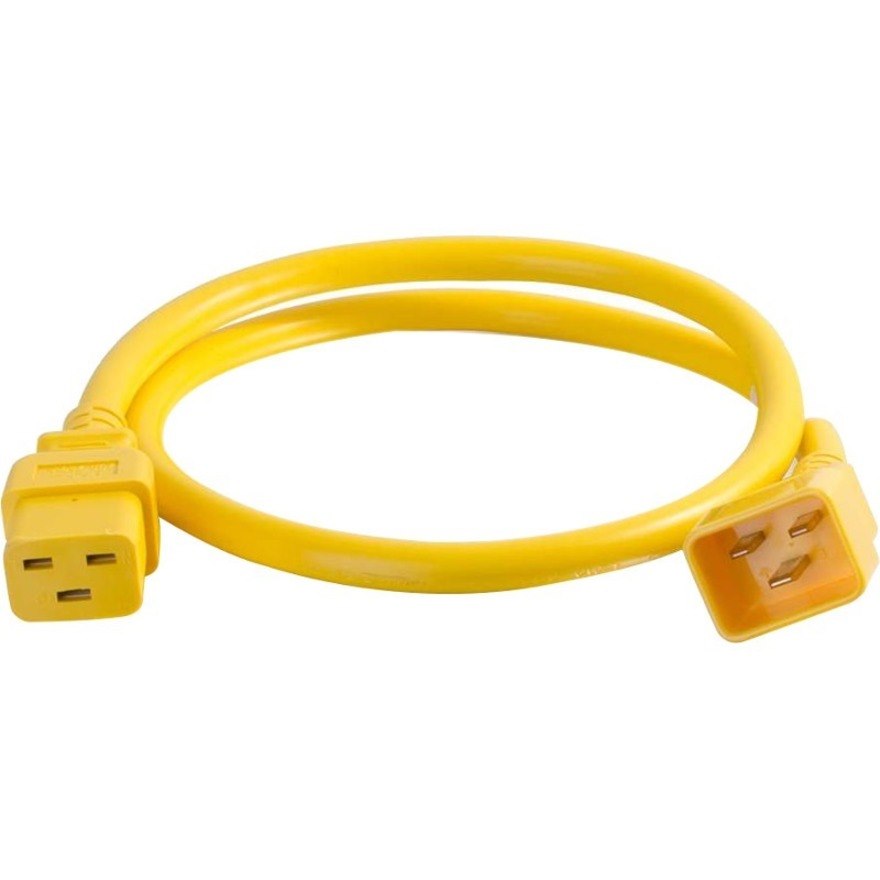 C2G 1ft 12AWG Power Cord (IEC320C20 to IEC320C19) - Yellow