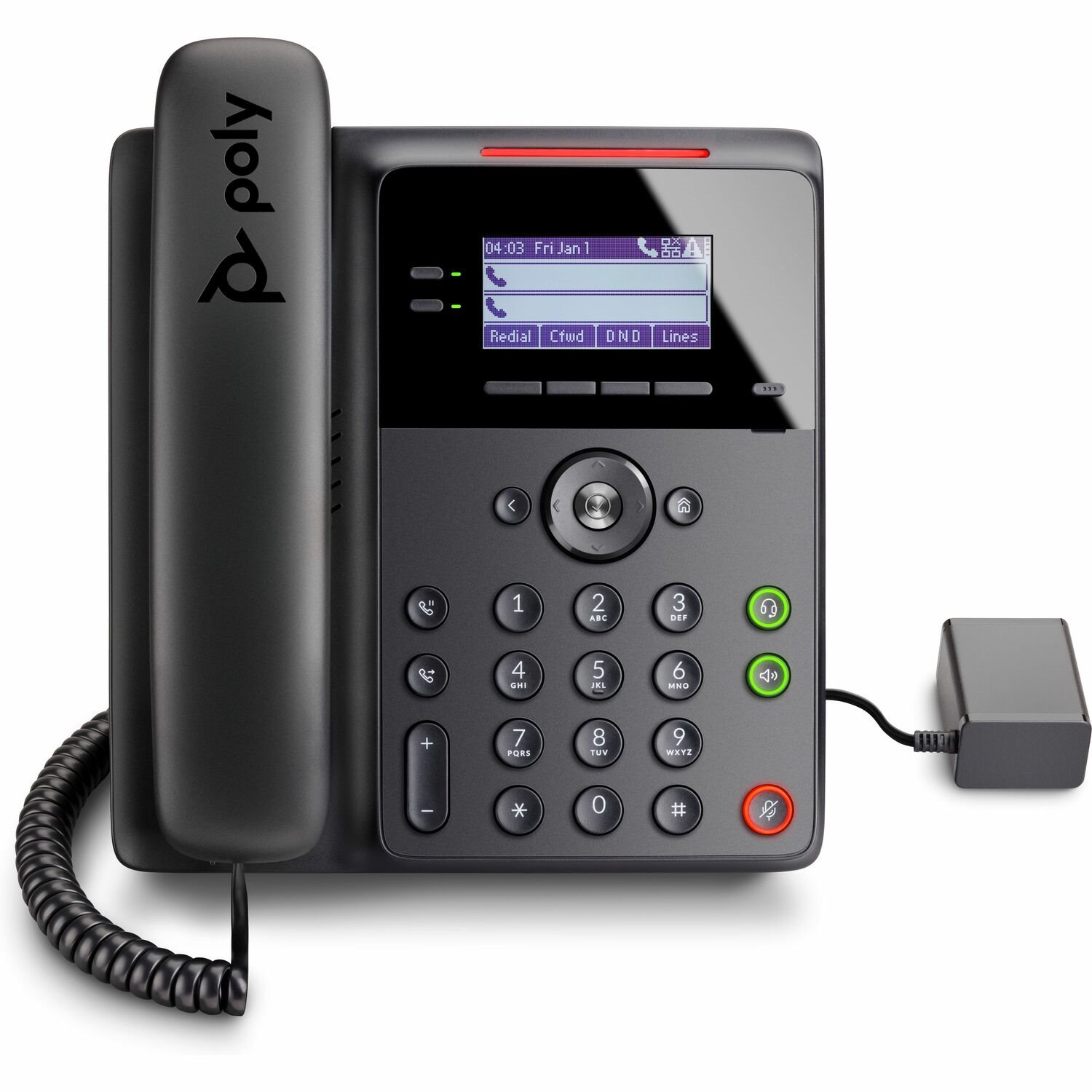 Poly Edge B20 IP Phone - Corded - Corded - Desktop, Wall Mountable - Black