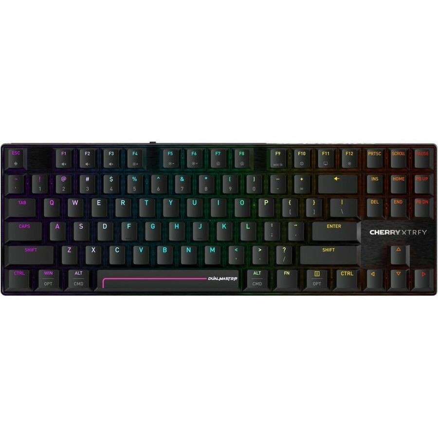 CHERRY XTRFY G8E-3885 Gaming Keyboard - Tenkeyless - Wired/Wireless Connectivity - USB Interface - RGB LED - English (US) - Black