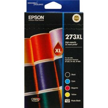 Epson Claria 273XL Original High Yield Inkjet Ink Cartridge - Value Pack - Black, Photo Black, Cyan, Magenta, Yellow - 5 / Pack