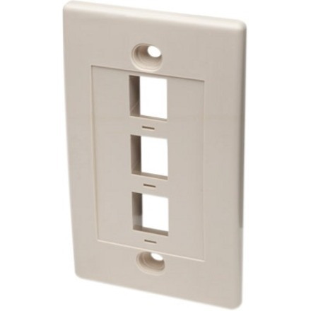 Intellinet Network Solutions 3 Outlet Wall Plate, Ivory