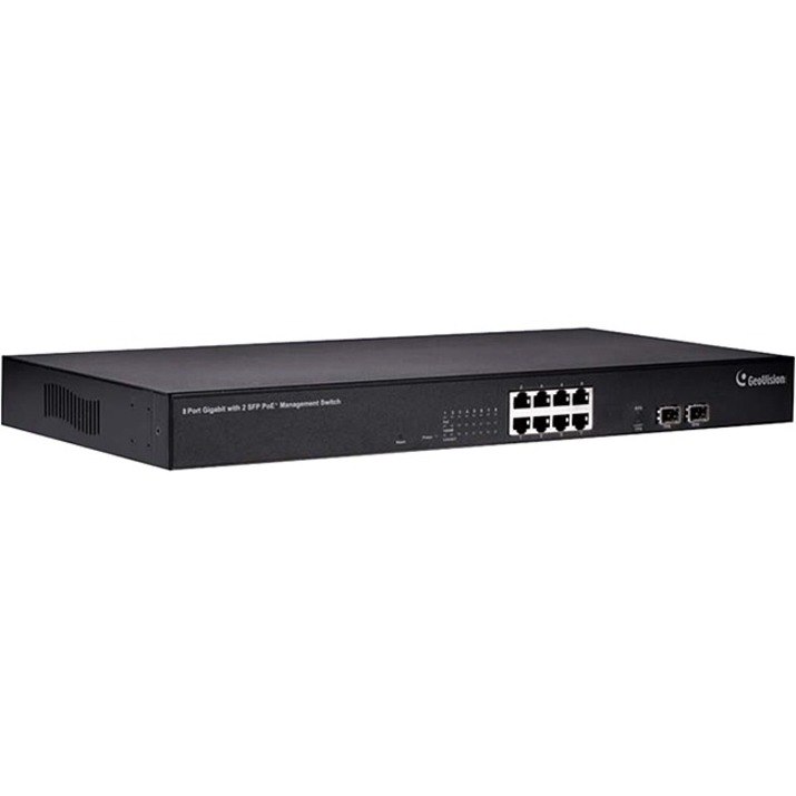 GeoVision 8-Port Gigabit 802.3at Web Management PoE Switch