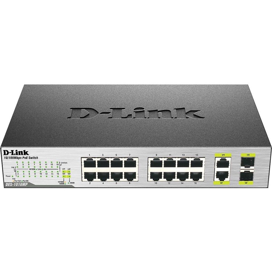 D-Link DES-1018MP 18 Ports Ethernet Switch - 10/100Base-TX, 10/100/1000Base-T, 1000Base-X