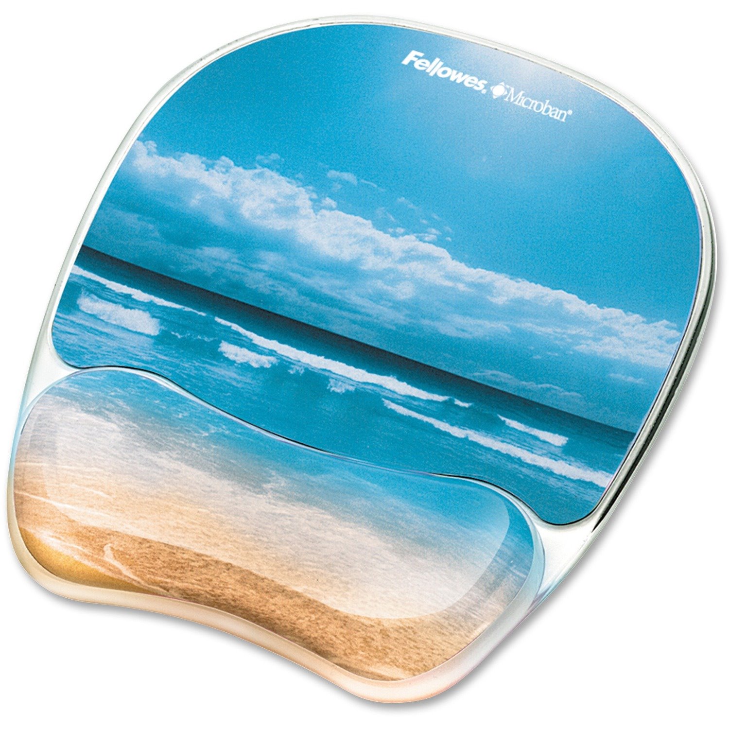 Fellowes&reg; Photo Gel Mouse Pad Wrist Rest with MICROBAN&reg; - Sandy Beach (9179301)