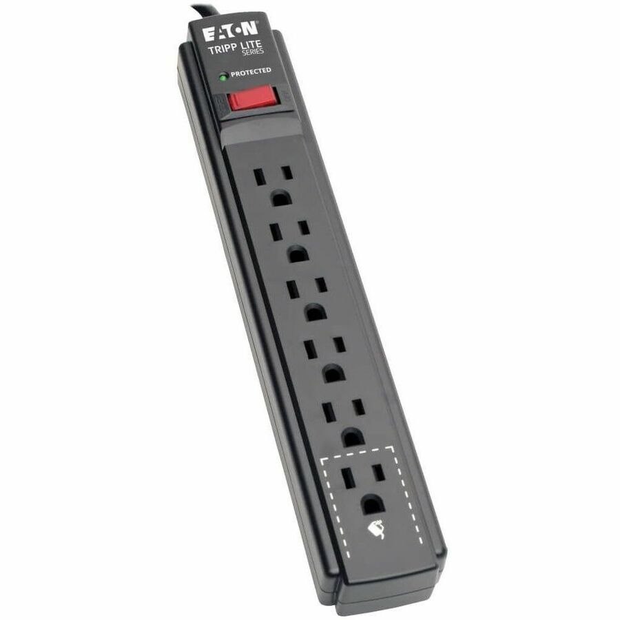 Eaton Tripp Lite Series Protect It! 6-Outlet Surge Protector, 15 ft. Cord, 790 Joules, Black Housing