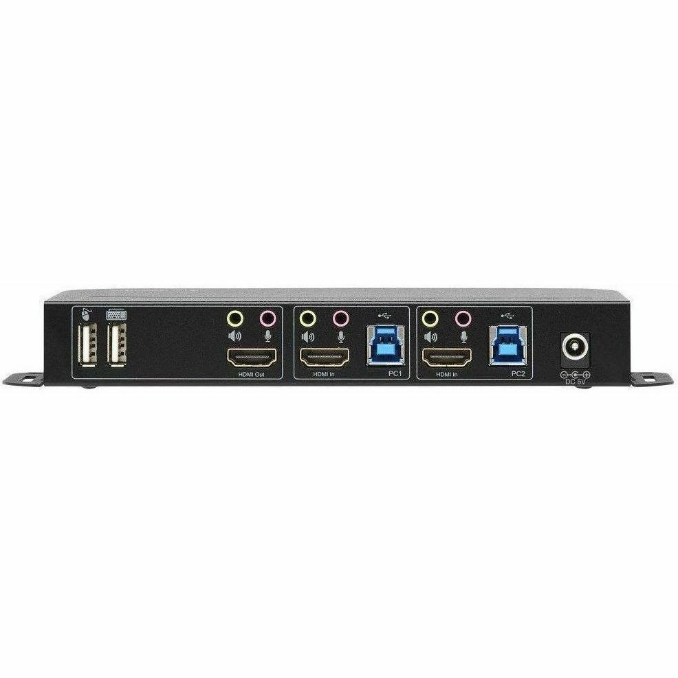 Eaton Tripp Lite Series 2-Port HDMI/USB KVM Switch - 4K 60 Hz, HDR, HDCP 2.2, IR, USB Sharing, USB 3.0 Cables