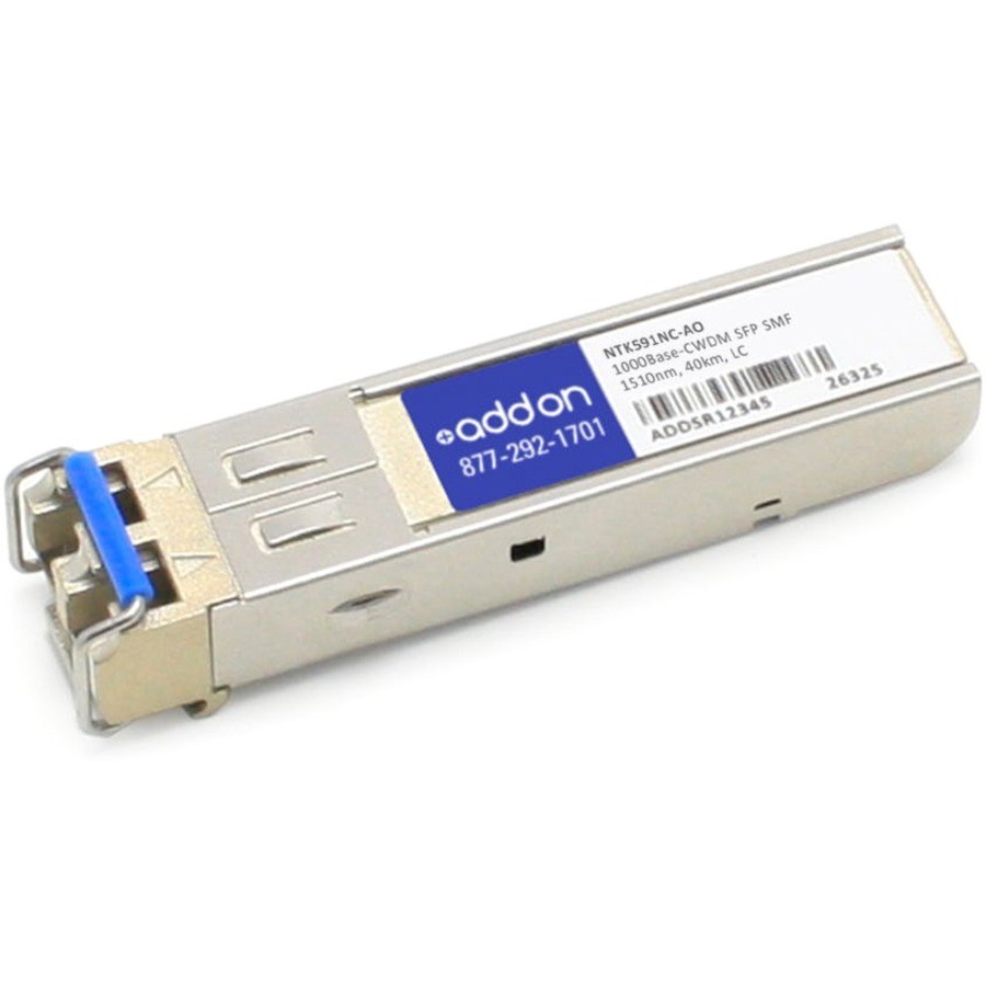 AddOn Ciena&reg; NTK591NC Compatible TAA 1000Base-CWDM SFP Transceiver (SMF, 1510nm, 40km, LC, DOM)